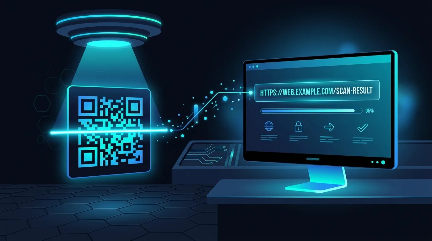 How to extract a URL from a QR code - online QR code scanner decoding a QR image and displaying the extracted URL